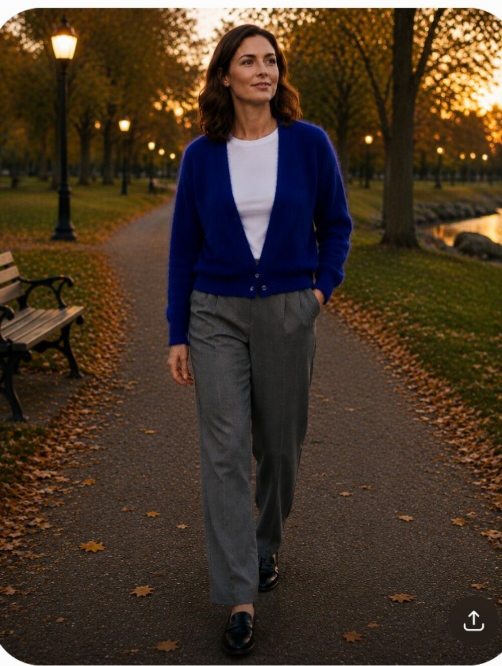∆-Penbrooke Lane Jewel Blue Mohair Cardigan Sweater- Size Medium-Vintage -1980s